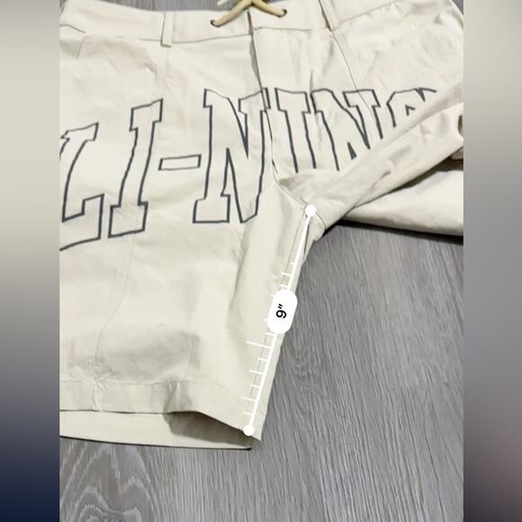 Li-Ning Chinatown Cordura Khaki Beige Reflective Loose Fit Work Shorts Size M - Picture 7 of 7